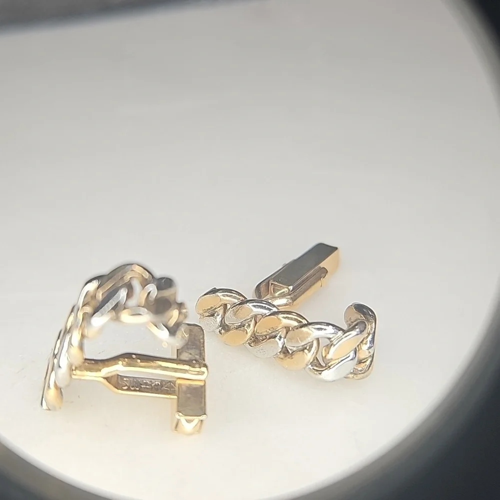 Swank Vintage Gold and Silvertone Chain Link Cufflinks